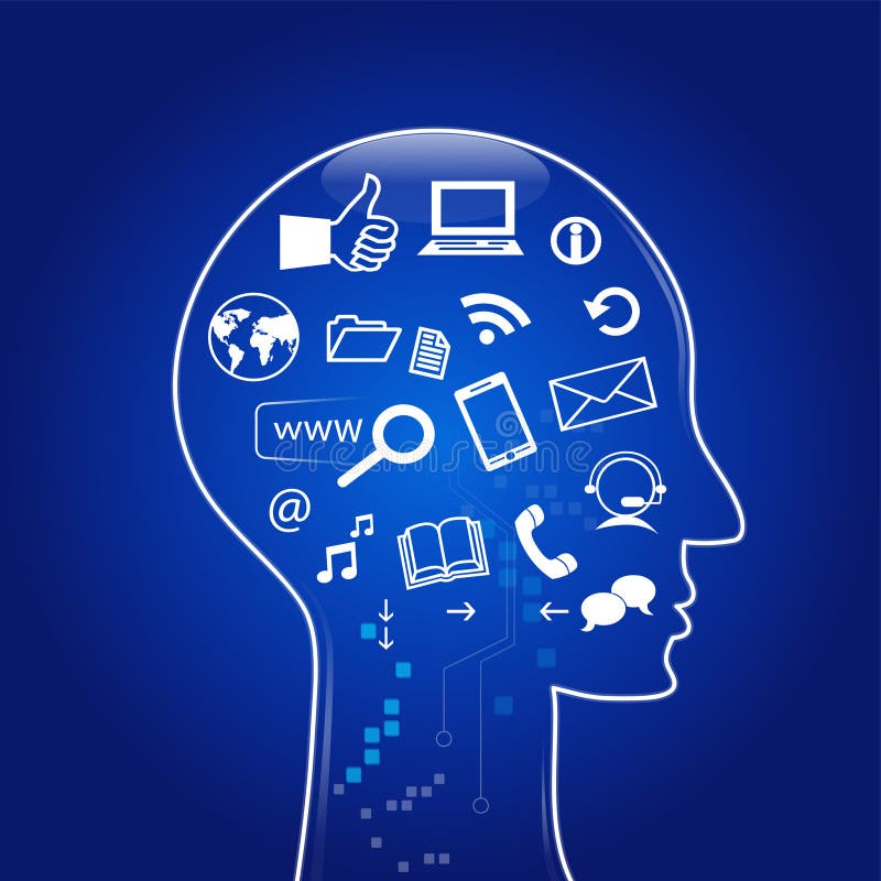 Médias sociaux à l'esprit illustration stock Médias sociaux à l'esprit illustration stock