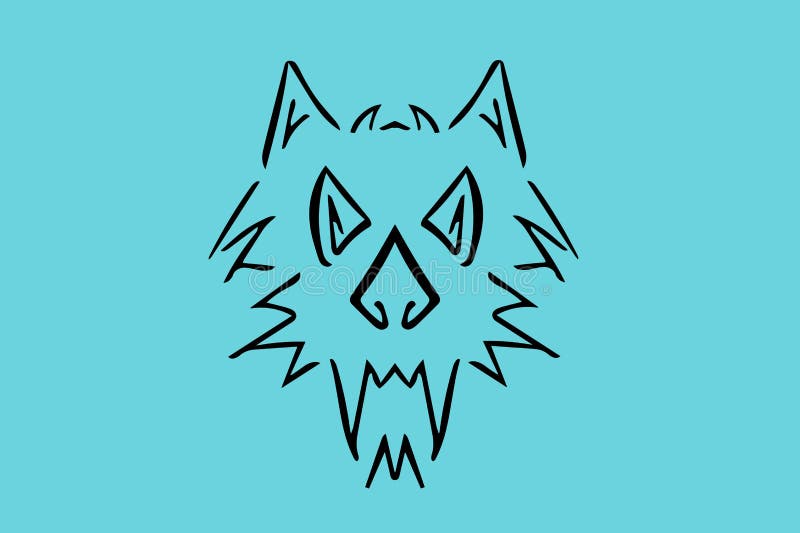 Silhouette de tête de loup logo abstrait ou icône avec le visage de loup image clipart illustration de vecteur