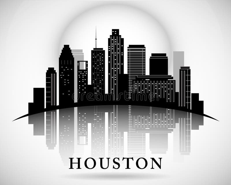Silhouette de ville d'horizon de Houston Texas illustration libre de droits Silhouette de ville d'horizon de Houston Texas illustration libre de droits