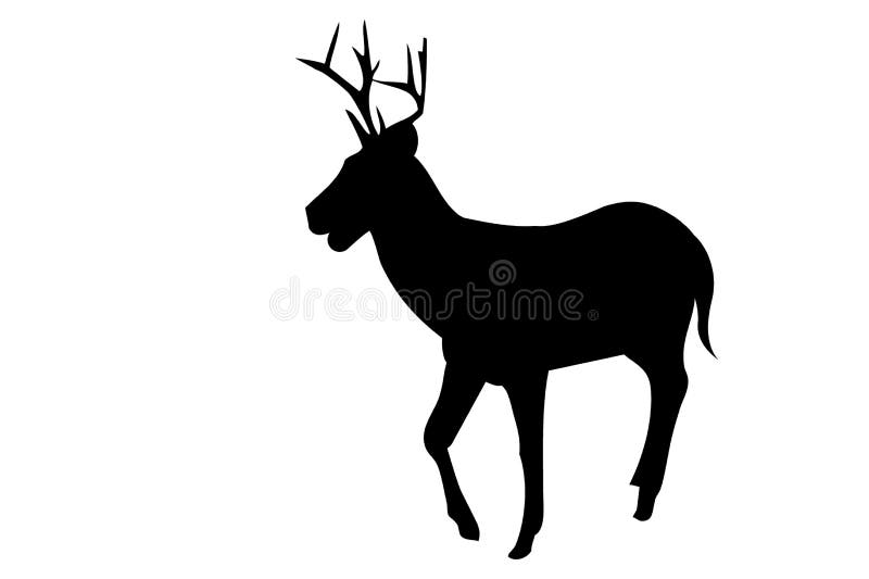 Silhouette deer on white background vector illustration Silhouette deer on white background vector illustration