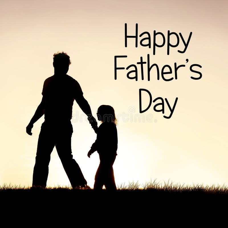 Silhouette del padre cristiano guida il suo bambino con i ha illustrazione vettoriale