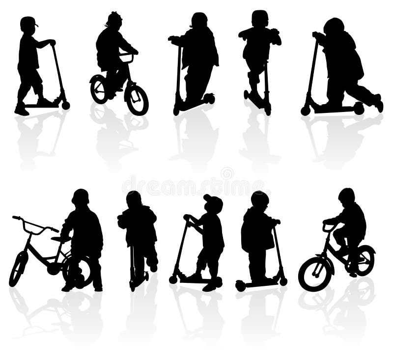 Silhouette des enfants illustration libre de droits Silhouette des enfants illustration libre de droits
