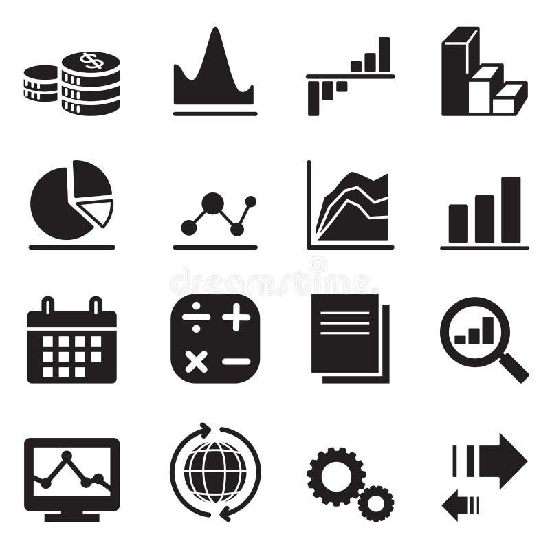 Graph Icons stock vector. Illustration of column, graph - 46128885