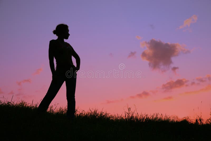 Silhouette du `s de femme photo stock Silhouette du `s de femme photo stock