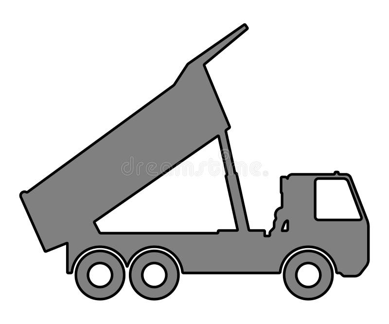 Download Silhouette Of A Dump Truck On White Background. Stock ...