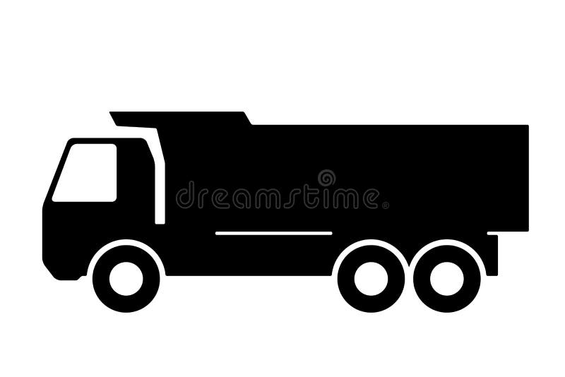 Download Silhouette Of A Dump Truck On White Background. Stock ...