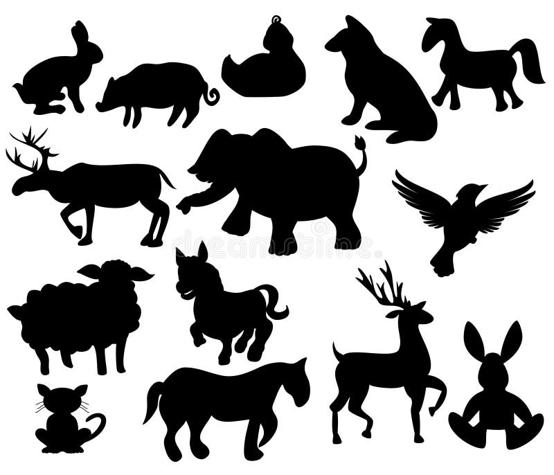 Silhouette farm animals