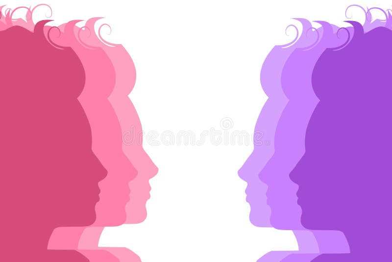 Silhouette Female Faces