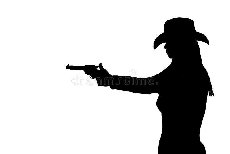 Download Silhouette Of A Female Shootist Stock Image - Image of ...