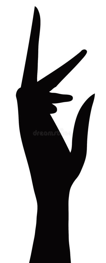 Illustration drawing of female slim hand silhouette in a white background. Illustration drawing of female slim hand silhouette in a white background