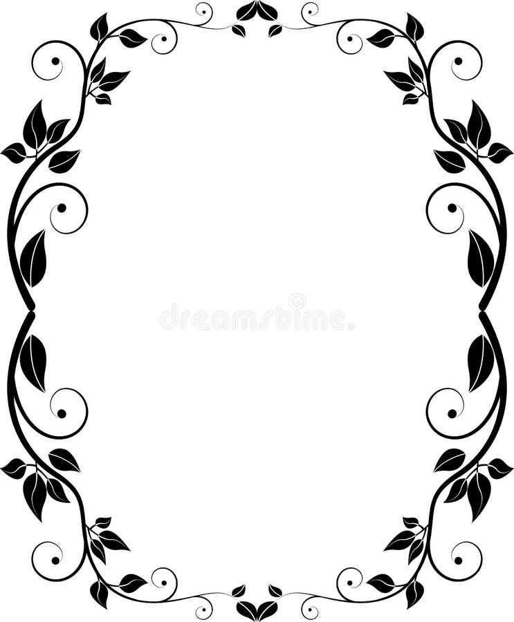 Silhouette floral frame vector illustration