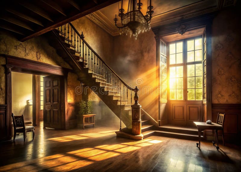 Silhouette Fotografy enthüllt die architektonische Eleganz eines alten Hauses Details und lizenzfreie abbildung