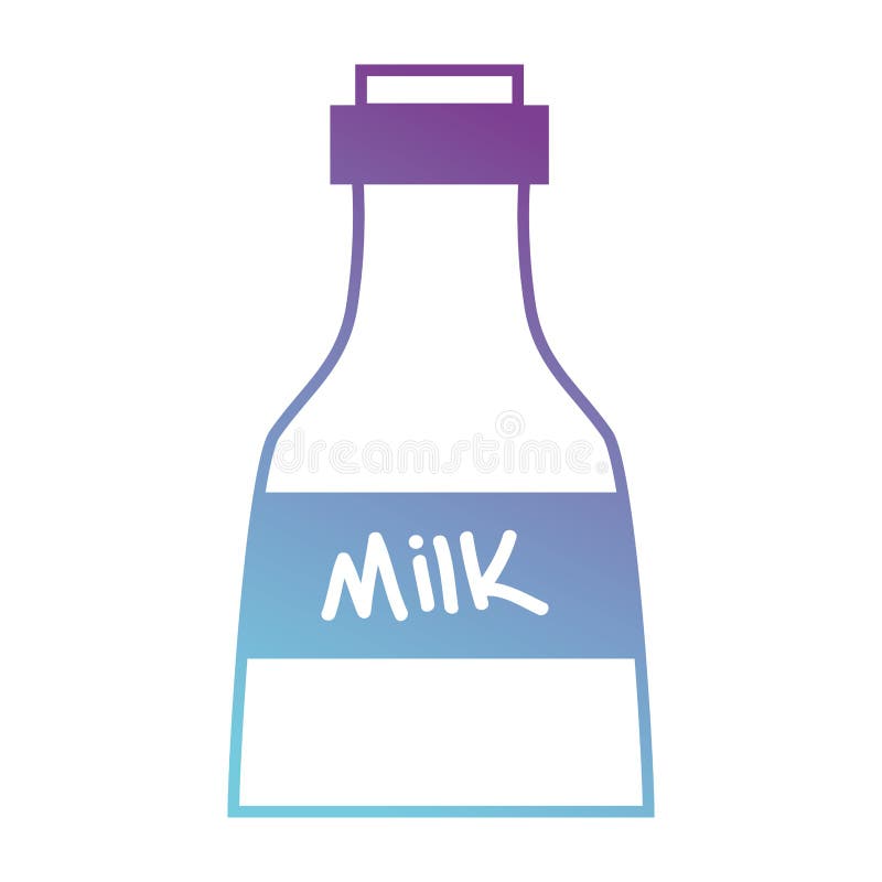 Silhouette Fresh Milk Bottle Product Nutrition Stock Vector ...