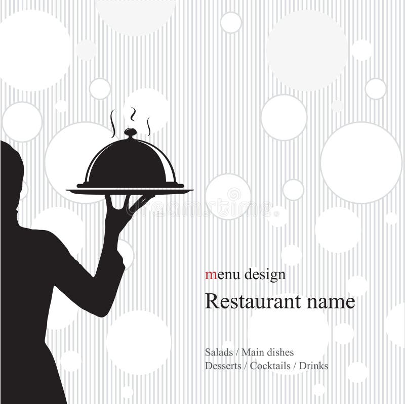 Silhouette för designmenyrestaurang vektor illustrationer