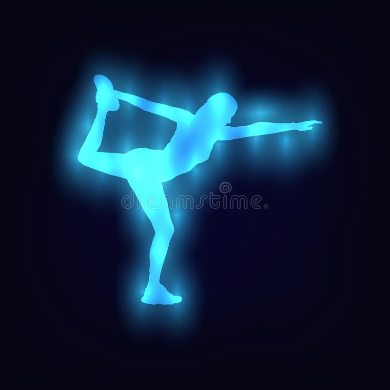 Silhouette of a girl doing gymnastic exercises Vector Template Design Illustration royalty free illustration