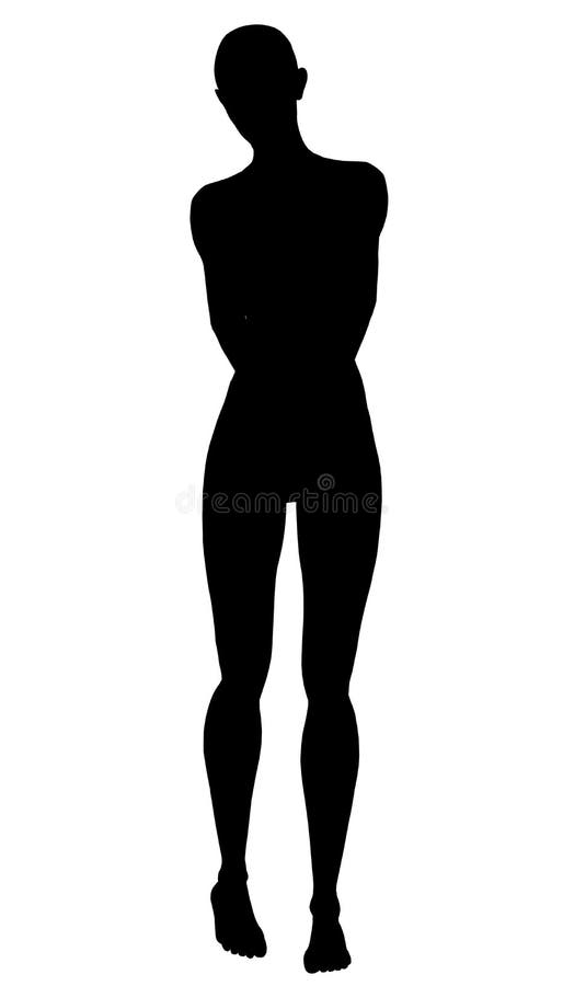 Set with a Silhouette of a Man in a Pose with Hands Down Isolated on a ...