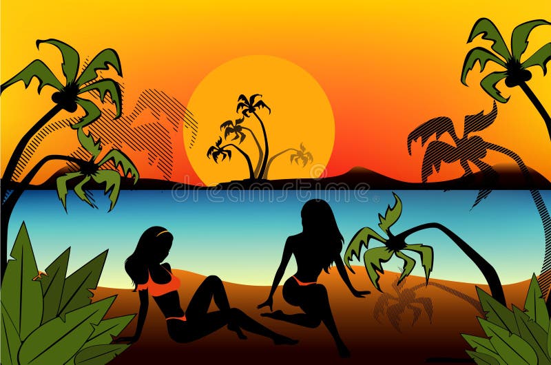 Silhouette of girls