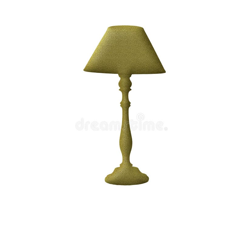 Silhouette Gold Table Lamp Isolated Stock Photo - Image of table ...