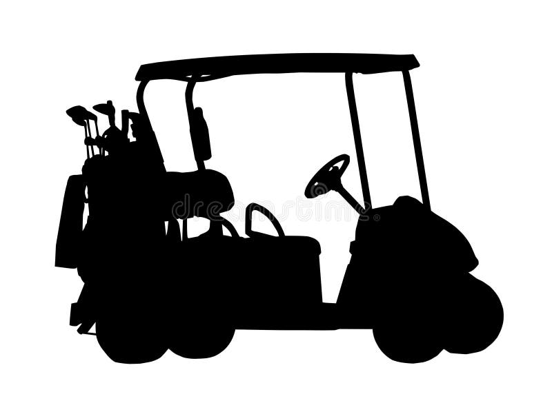 Download Silhouette of Golf Cart stock vector. Image of figure ...