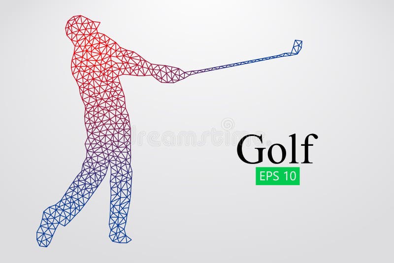 Silhouette of a golf player. Vector illustration stock illustration