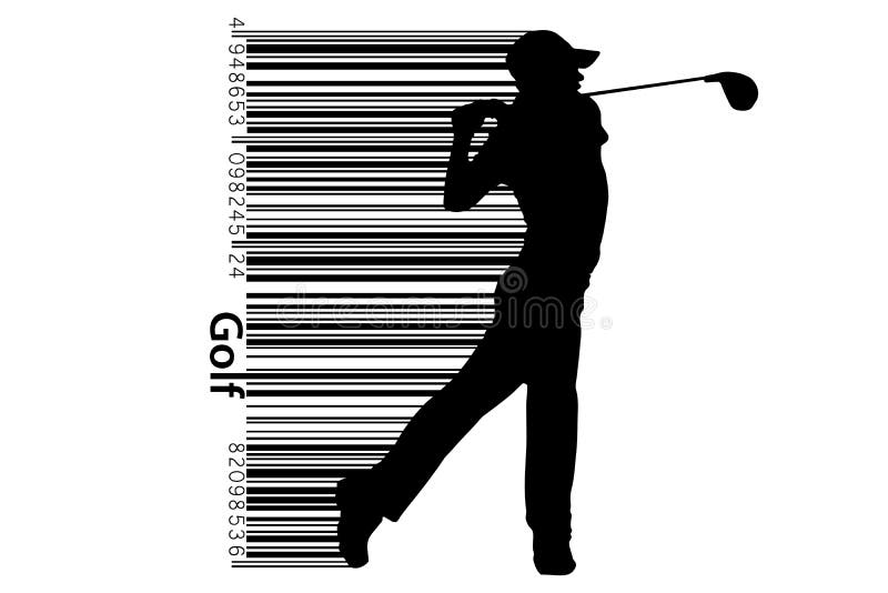 Silhouette of a golf player. Vector illustration royalty free illustration