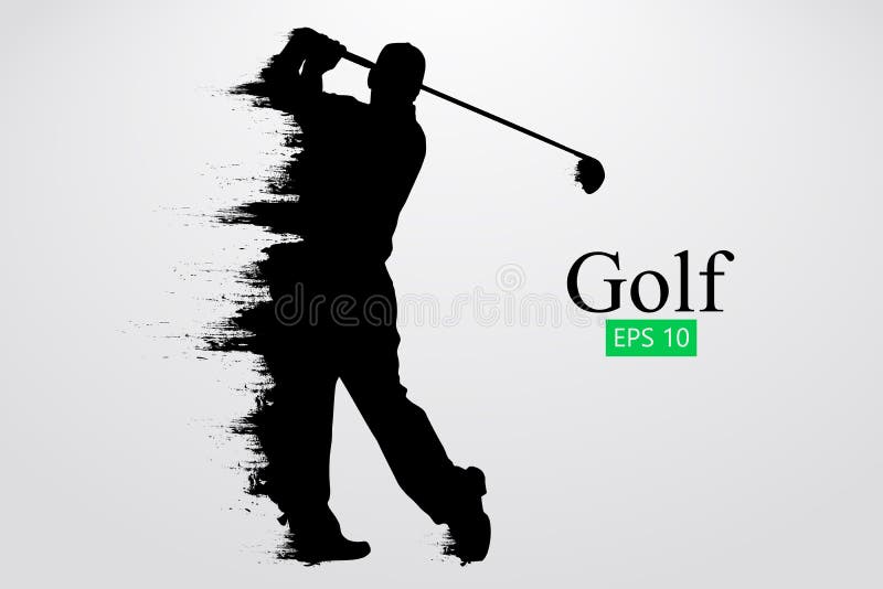 Silhouette of a golf player. Vector illustration royalty free illustration