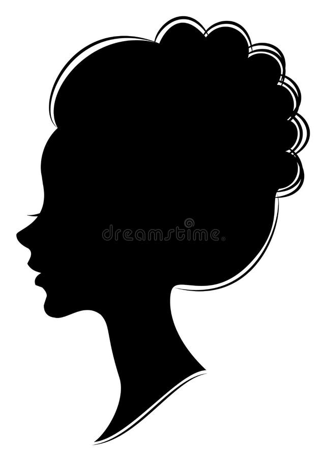 Download Silhouette Of The Head Of A Sweet Lady. She Shows A Woman ...
