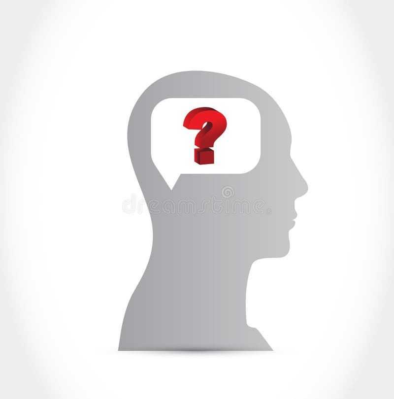 Silhouette of Human Head with Question mark vector illustration