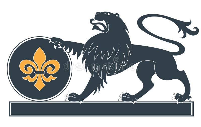 Silhouette héraldique de lion illustration libre de droits Silhouette héraldique de lion illustration libre de droits