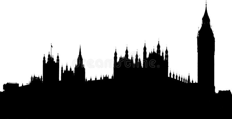 Silhouette image of the house of parliament and Big Ben clock tower royalty free stock image Silhouette image of the house of parliament and Big Ben clock tower royalty free stock image