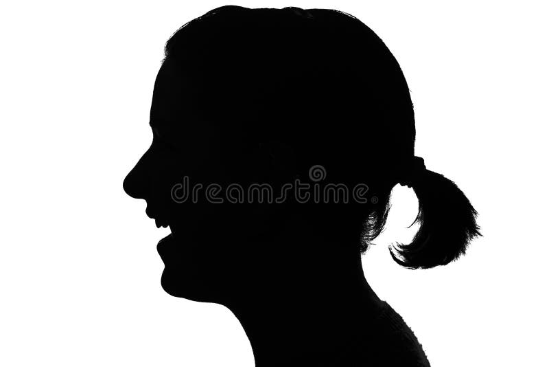 Silhouette of a laughing girl stock images Silhouette of a laughing girl stock images