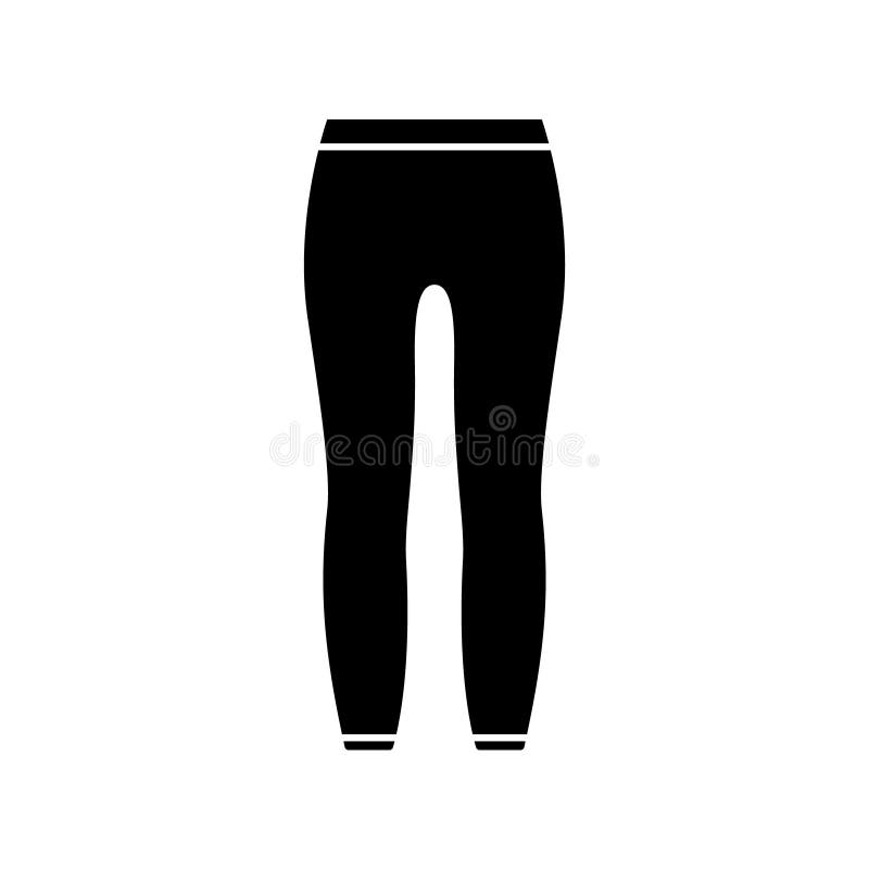 Silhouette Leggings with Elastic at Waist and Ankles. Outline Icon