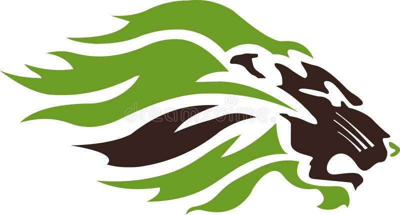 Silhouette of lion on white background royalty free illustration