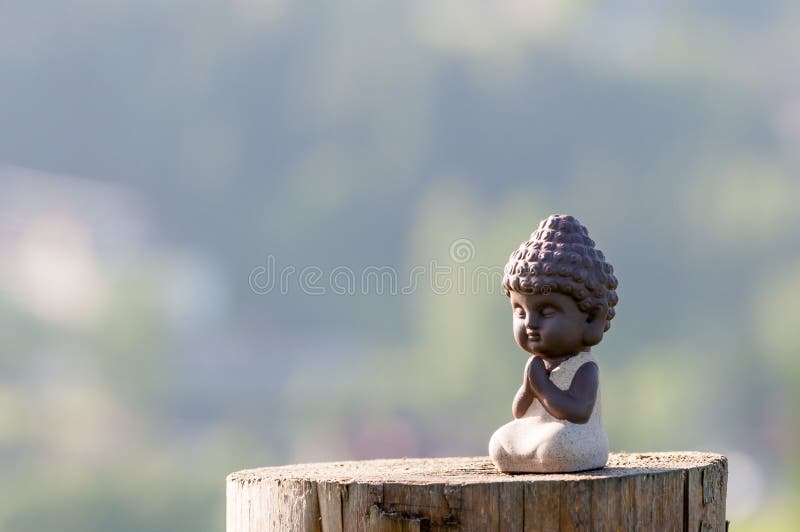 Silhouette of Little Buddha or Baby Practicing Yoga, Meditate and Pray on  Wooden Surface Stock Image - Image of morning, health: 162231723