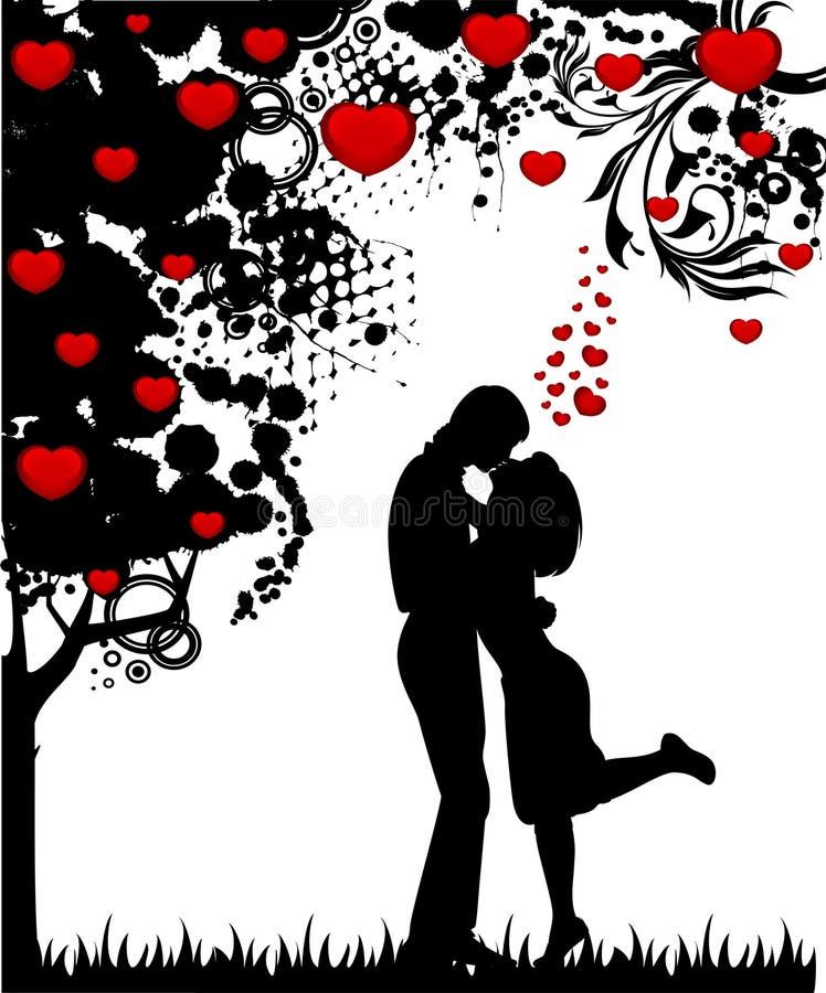 Silhouette of lovers