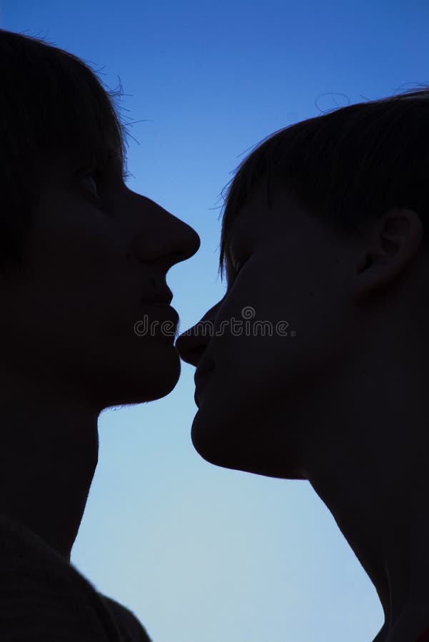 Silhouette of loving couple royalty free stock photography Silhouette of loving couple royalty free stock photography