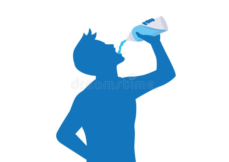 person drinking water cartoon