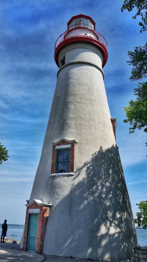 Marblehead Lighthouse with Sign Editorial Stock Image Image of ohio