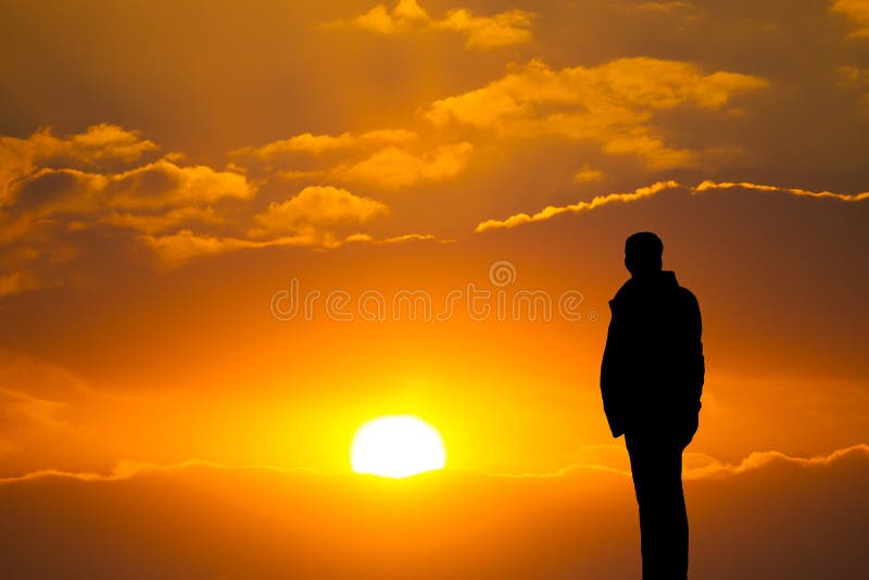Silhouette of a man stock images