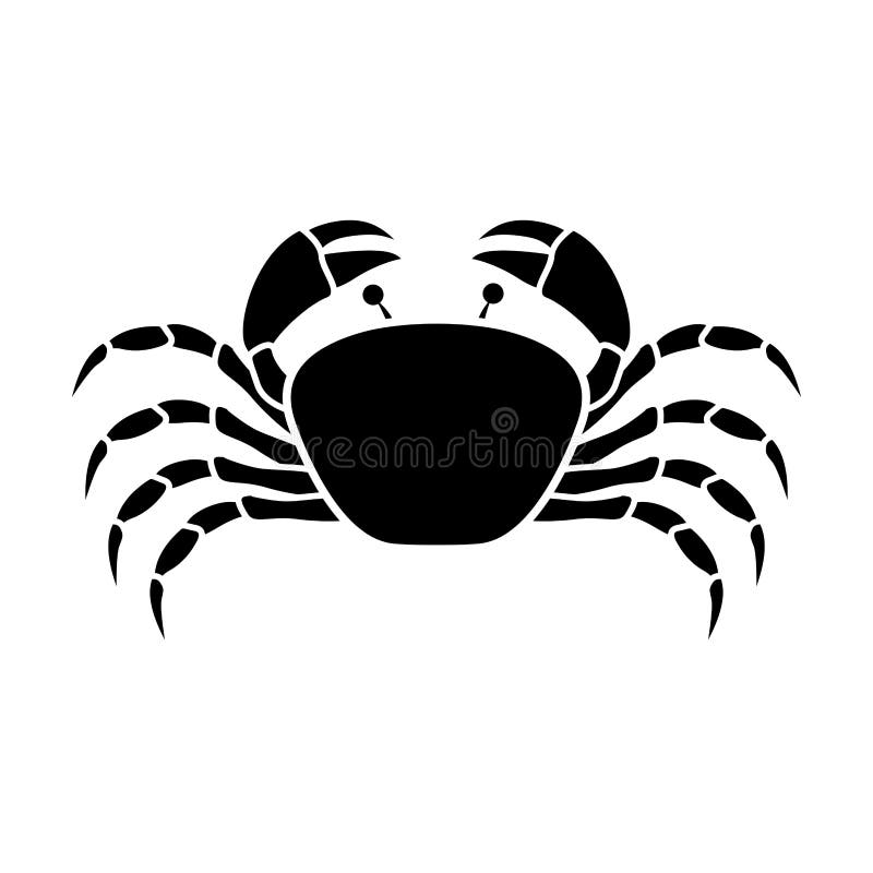 Silhouette monochrome with crab above stock illustration Silhouette monochrome with crab above stock illustration