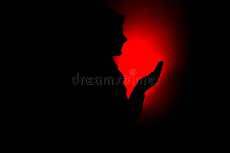 Muslim Woman Praying Silhouette
