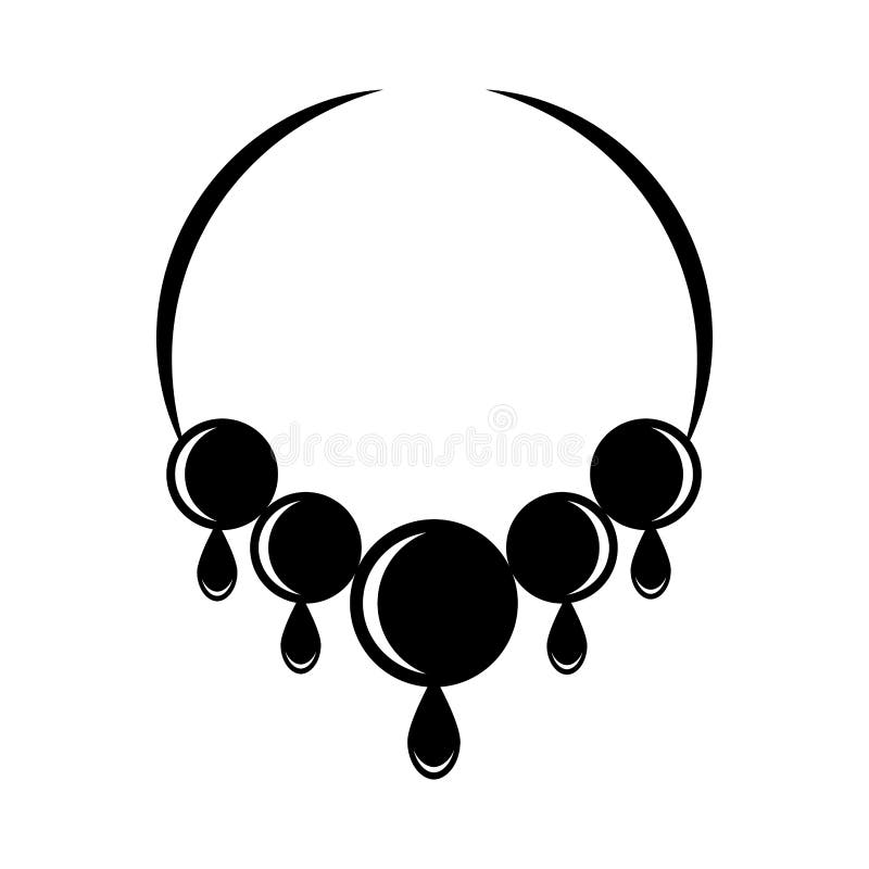 Silhouette of a necklace stock vector. Illustration of symbol - 122449886