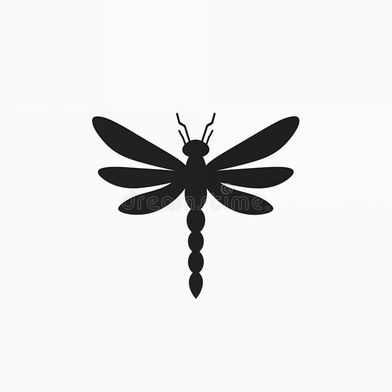 Silhouette nera su una libellula in volo royalty illustrazione gratis