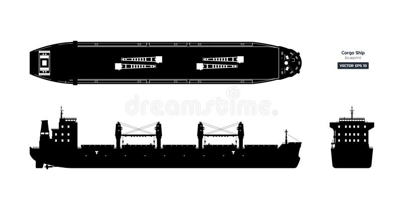 Silhouette noire de cargo sur le fond blanc Vue de face de dessus, latérale et de bateau-citerne illustration de vecteur Silhouette noire de cargo sur le fond blanc Vue de face de dessus, latérale et de bateau-citerne illustration de vecteur