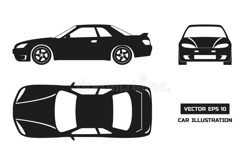 Silhouette Noire De La Voiture Sur Un Fond Blanc Vue De Cote De Dessus Avant Et Illustration De Vecteur Illustration Du Plat Modele Silhouette Noire De La Voiture Sur Un Fond Blanc Vue De Cote De Dessus Avant Et Illustration De Vecteur Illustration Du Plat Modele