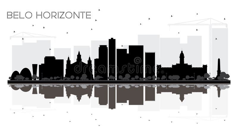Silhouette noire et blanche d'horizon de ville de Belo Horizonte Brésil illustration de vecteur Silhouette noire et blanche d'horizon de ville de Belo Horizonte Brésil illustration de vecteur