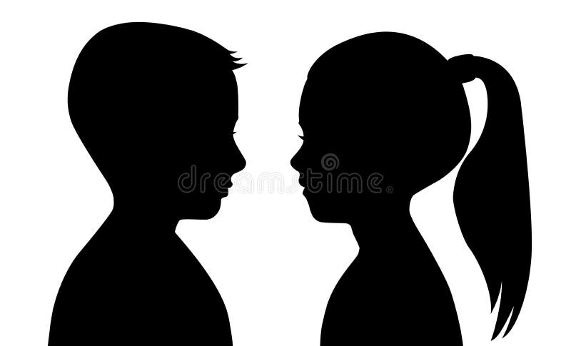 Silhouette noire sur fond blanc Les visages se font face Illustration vectorielle d'un contour de illustration de vecteur Silhouette noire sur fond blanc Les visages se font face Illustration vectorielle d'un contour de illustration de vecteur