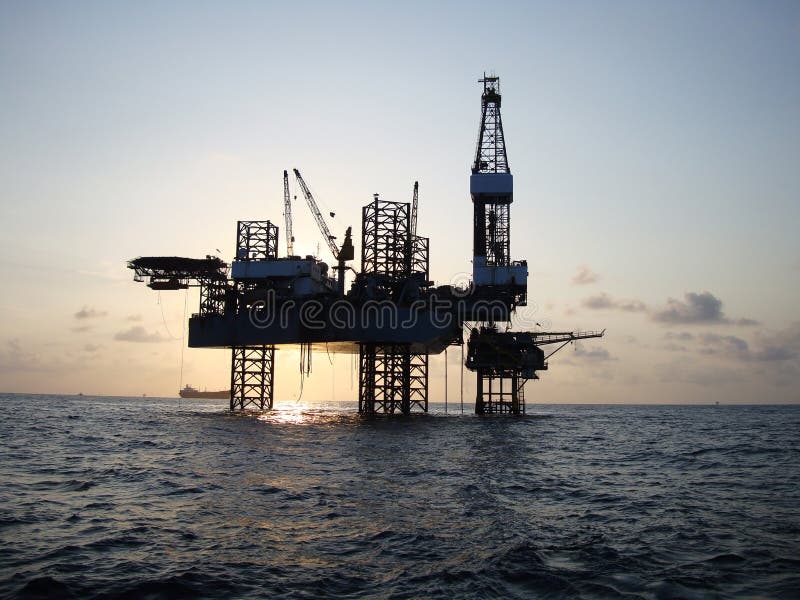 Silhouette of Offshore Jack Up Rig