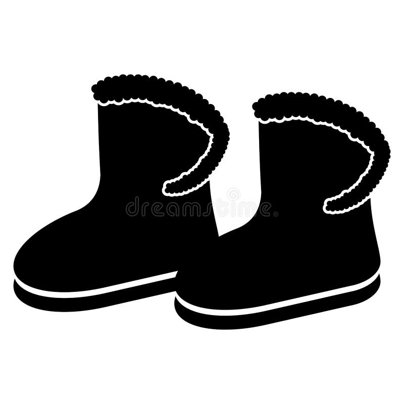Winter boots silhouette stock vector. Illustration of closeup - 103882284