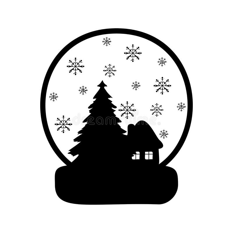 Silhouette palla di vetro di Natale Buon Natale illustrazione vettoriale Silhouette palla di vetro di Natale Buon Natale illustrazione vettoriale
